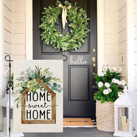 AACORS Eucalyptus Garden Flag features a sleeve top for easy hanging on standard stands.