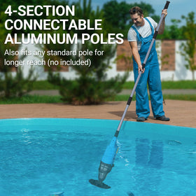 aaculpet handheld pool vacuum edge-cleaning demonstrates nozzle reach into corners