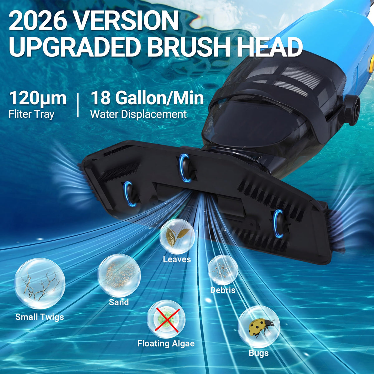 aaculpet handheld pool vacuum in use gliding smoothly across pool floor
