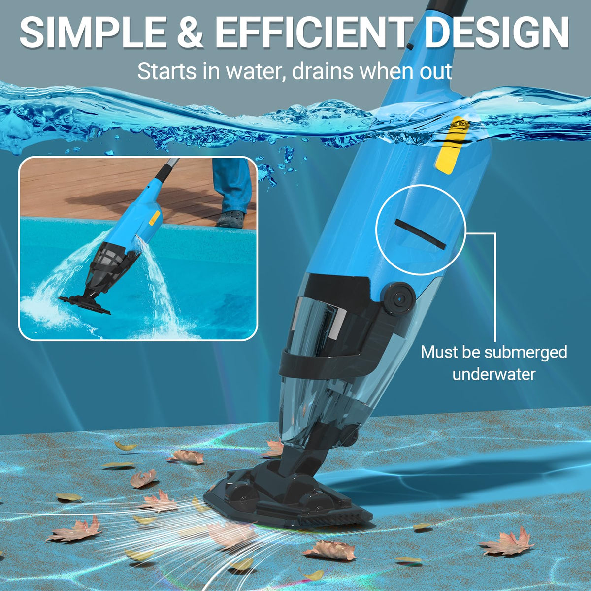 aaculpet handheld pool vacuum lightweight design makes cleaning easier and less tiring