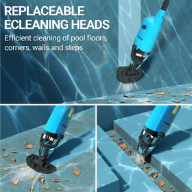 aaculpet handheld pool vacuum with pole assembly shows adjustable reach for walls