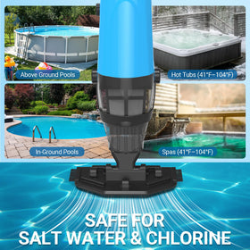 aaculpet handheld pool vacuum water drain and anti-spill latch simplify cleanup