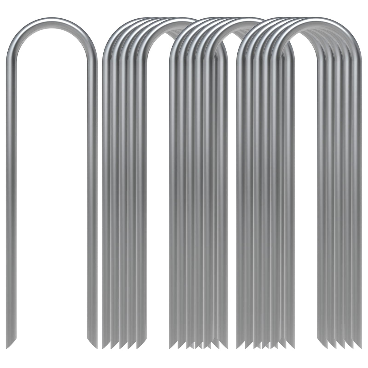 AAGUT 16-pack garden stakes secure 6-inch anchors for reliable drip irrigation.