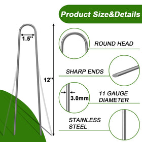 AAGUT galvanized 11-gauge stake anchors landscape fabric against wind