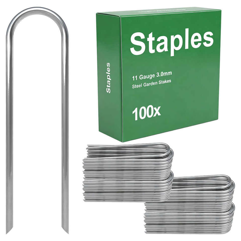 AAGUT garden stakes 6-inch round-top ready to secure landscape fabric.