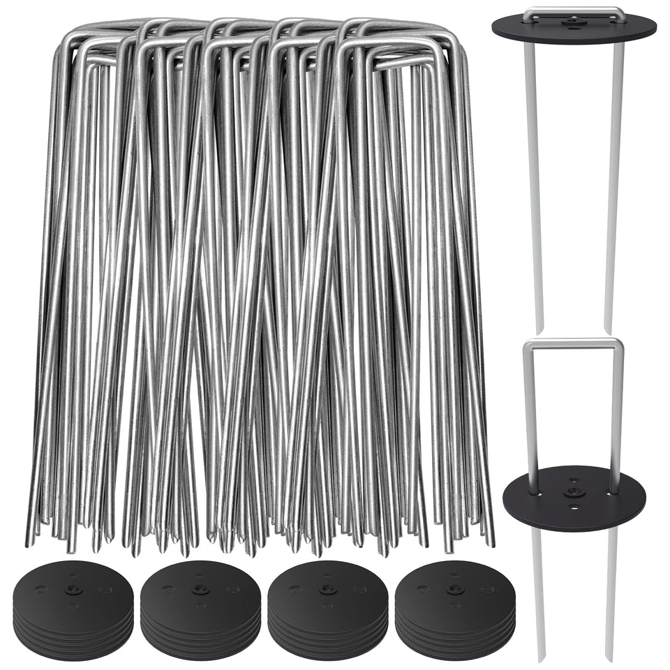 AAGUT landscape staples 100-pack with gasket washers for secure ground anchoring