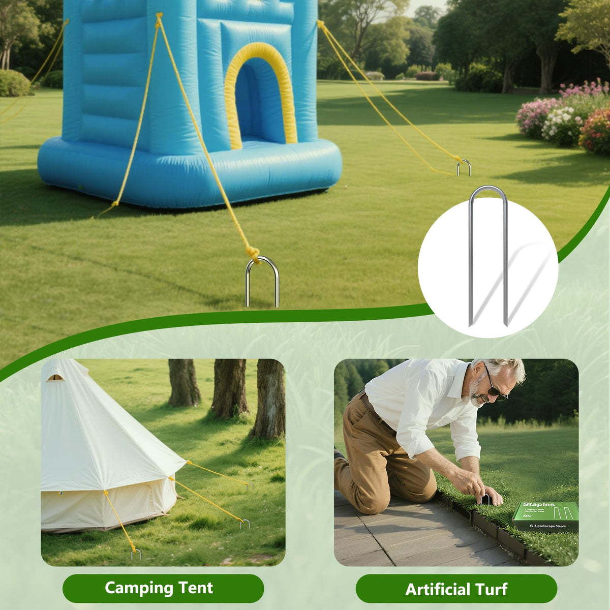 AAGUT round-top stakes with rugged coating for outdoor projects
