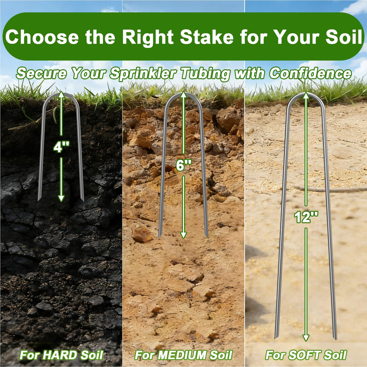 AAGUT stake with sharp beveled end for easy soil insertion.
