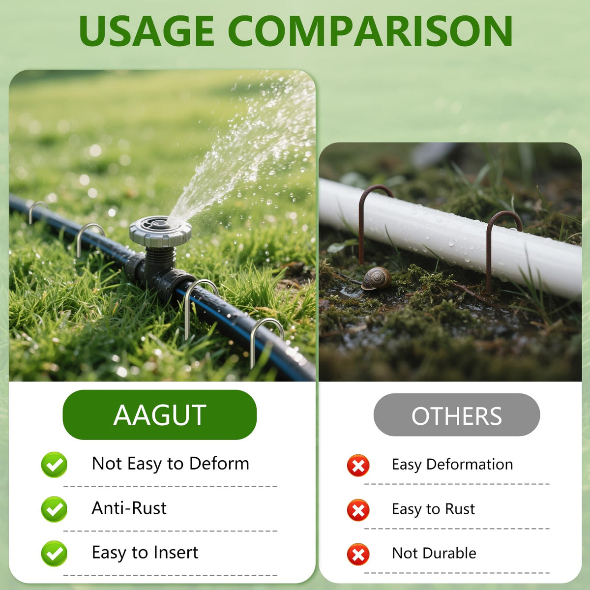 AAGUT U-hook lawn stake anchors fabric and edging securely