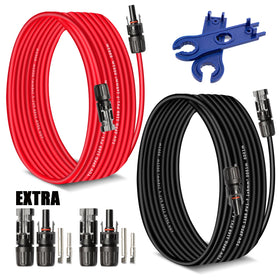 AAKL solar extension cable 30ft for rooftop PV installations with sturdy 10AWG wiring
