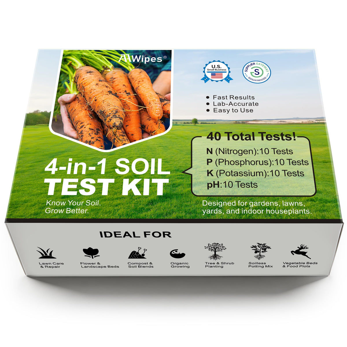 AAwipes Soil Test Kit cover—compact all-in-one testing for smarter soil planning.
