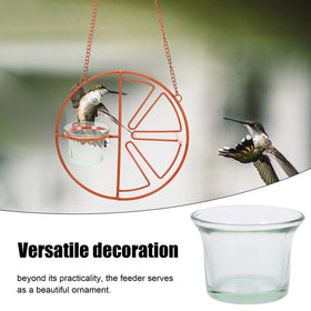 Abaodam compact glass feeder cup fits small balcony spaces.