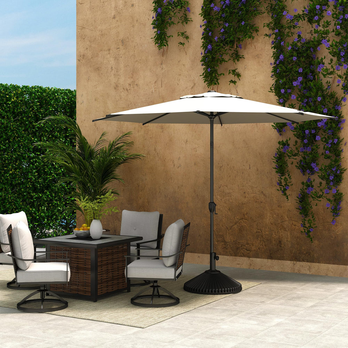 Abba Patio Lyon umbrella base sold separately for stable outdoor use.