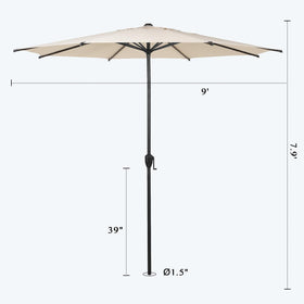 Abba Patio Lyon umbrella tilt button for quick sun shading changes.