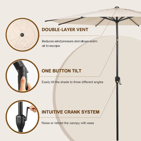 Abba Patio Lyon umbrella fabric with UPF 50+ protection blocks sun exposure.