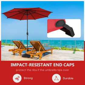 Abba Patio 9FT Lyon umbrella canopy during light rain with water-shedding fabric.