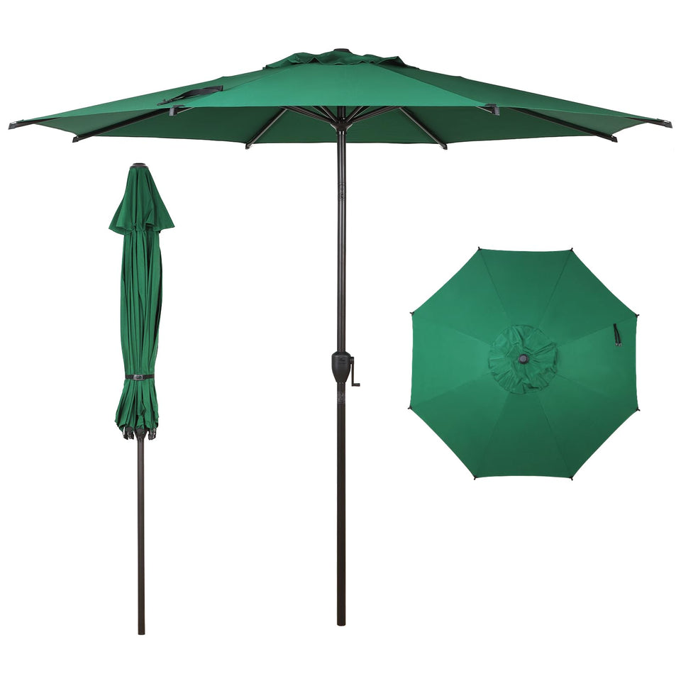 Abba Patio Lyon umbrella assembly shows tool-free setup for quick shade