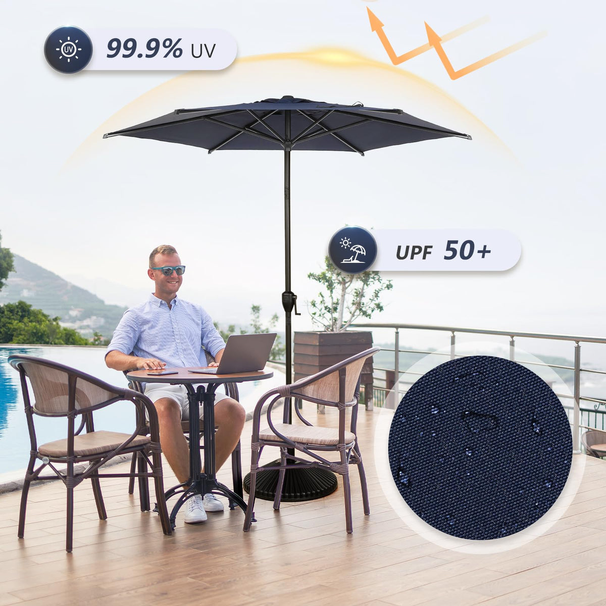 Abba Patio Lyon canopy with reinforced ribs highlights durability and wind resistance.