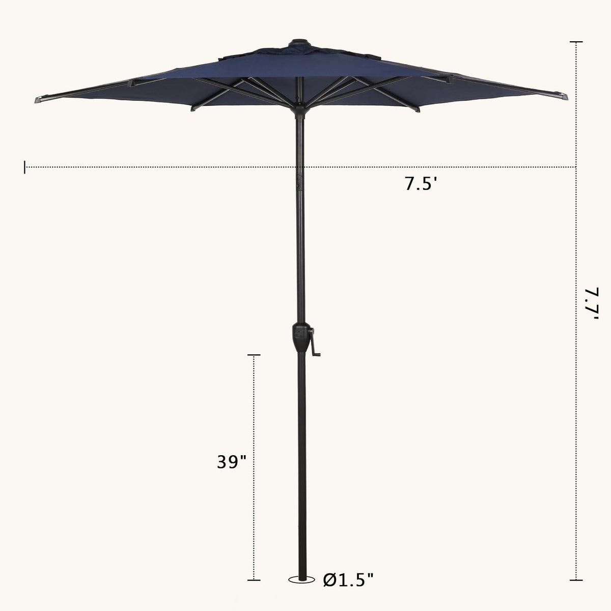 Abba Patio Lyon umbrella covers 4-6 people for relaxed outdoor gatherings.