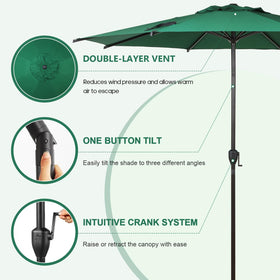 Abba Patio Lyon umbrella end screws reinforce rib durability against wind