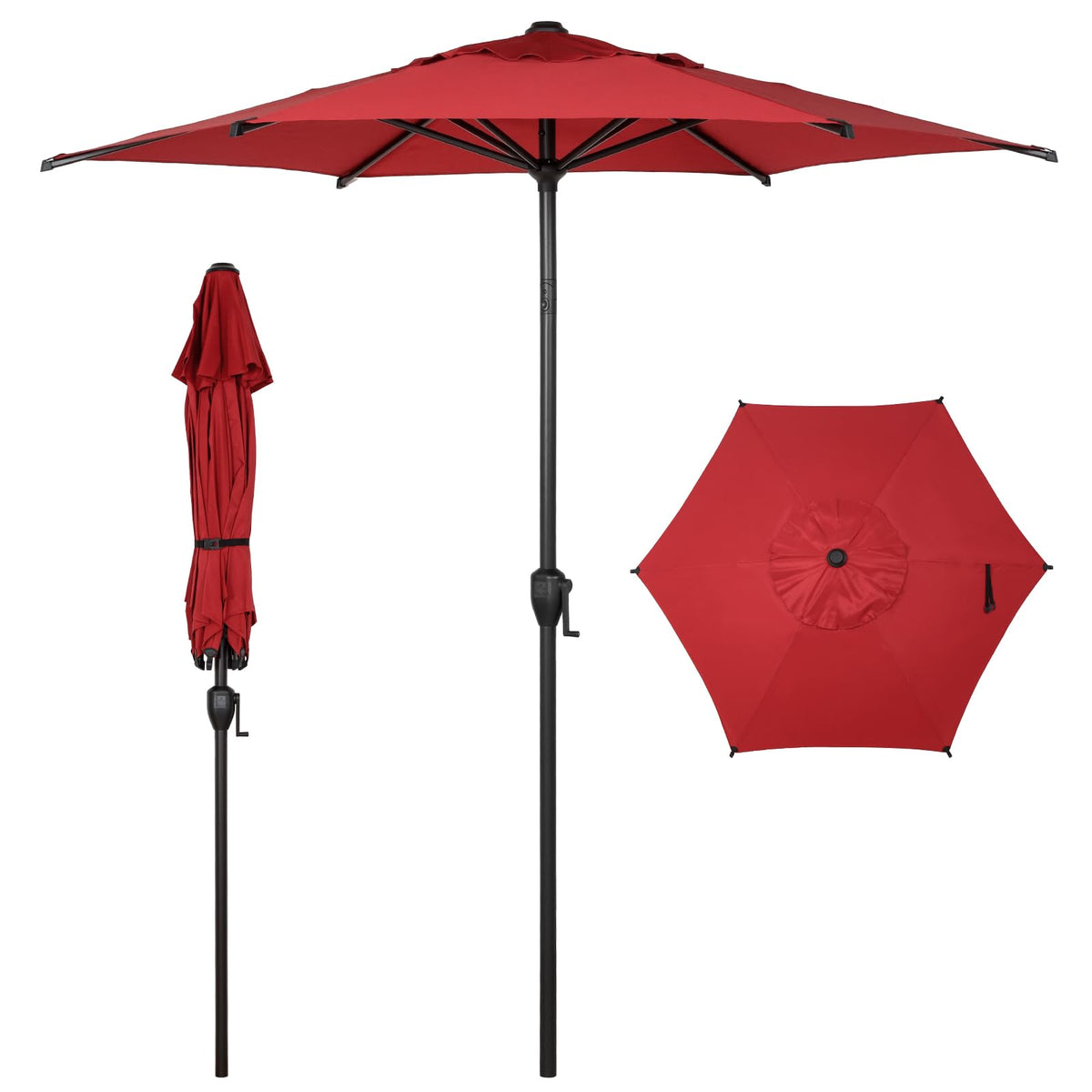 Abba Patio Lyon umbrella push-button tilt provides quick, adjustable shade.