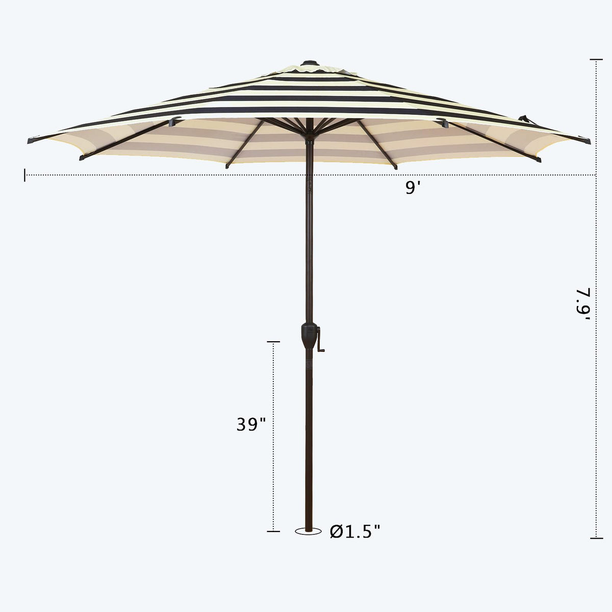 Abba Patio Lyon umbrella with UPF 50+ fabric for strong sun protection