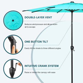 Abba Patio Lyon umbrella vented canopy to improve airflow