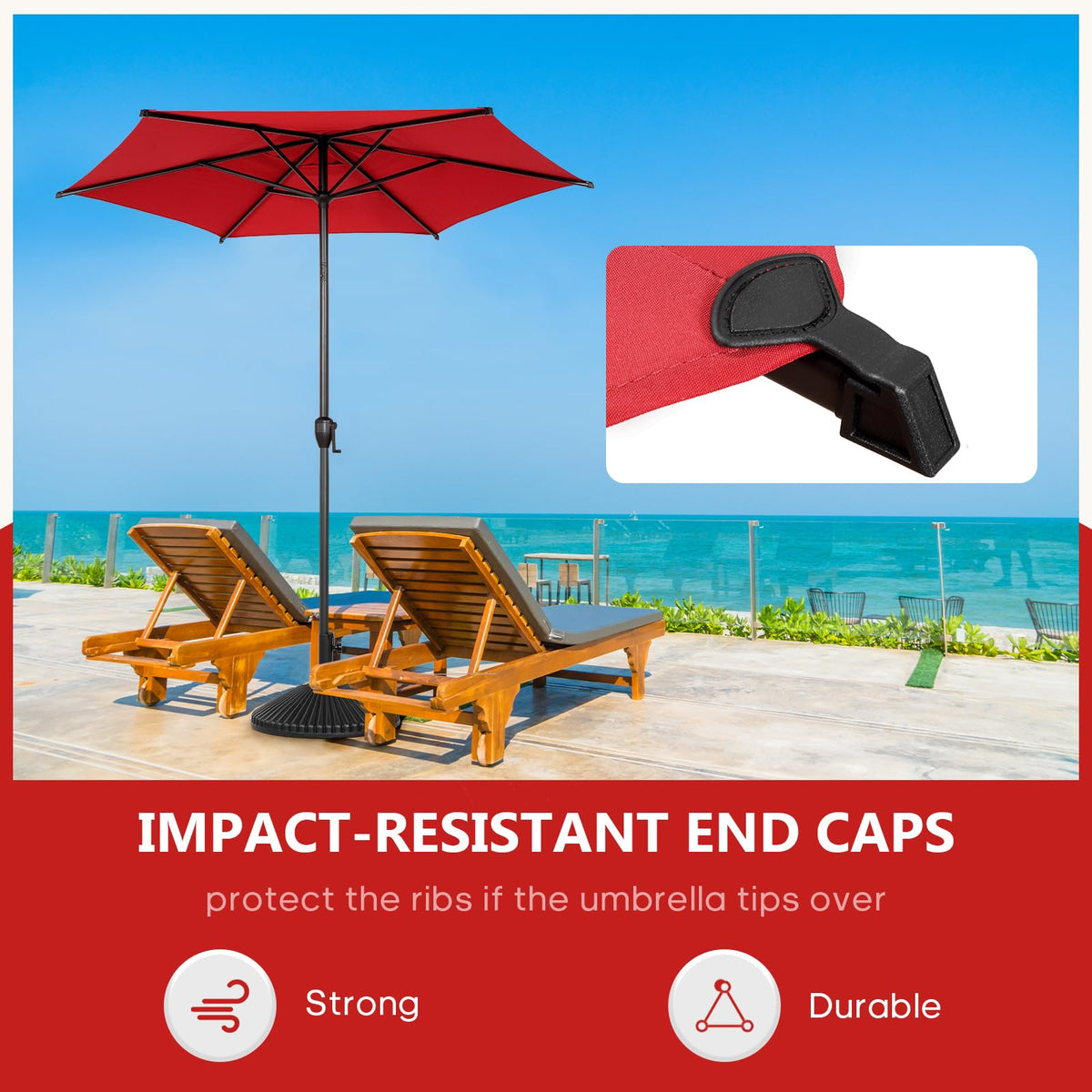Abba Patio Lyon vented-canopy promotes airflow and rain shedding.