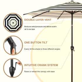 Water-repellent canopy on Abba Patio Lyon umbrella sheds light rain