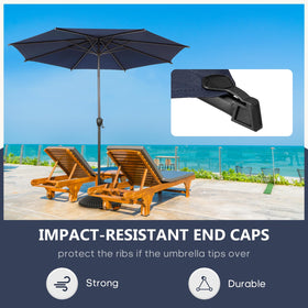 Abba Patio Lyon umbrella water-shedding canopy keeps you dry during light showers.