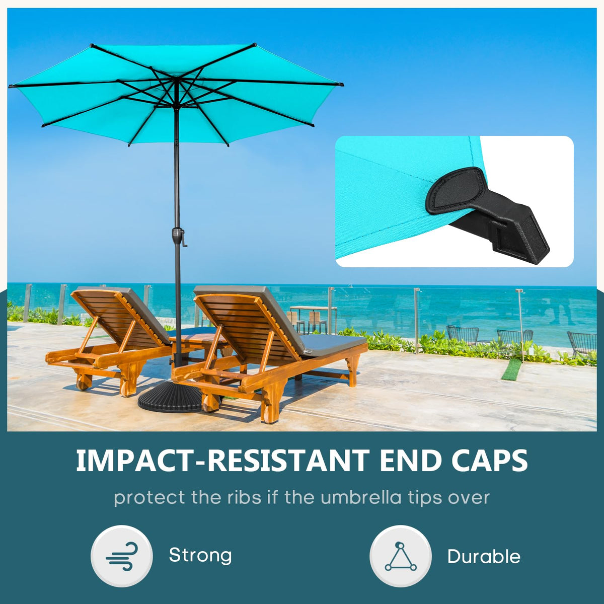 Abba Patio Lyon umbrella weights-wind-stability counter gusts