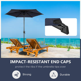Abba Patio Lyon umbrella vented canopy improves airflow and rain shelter.
