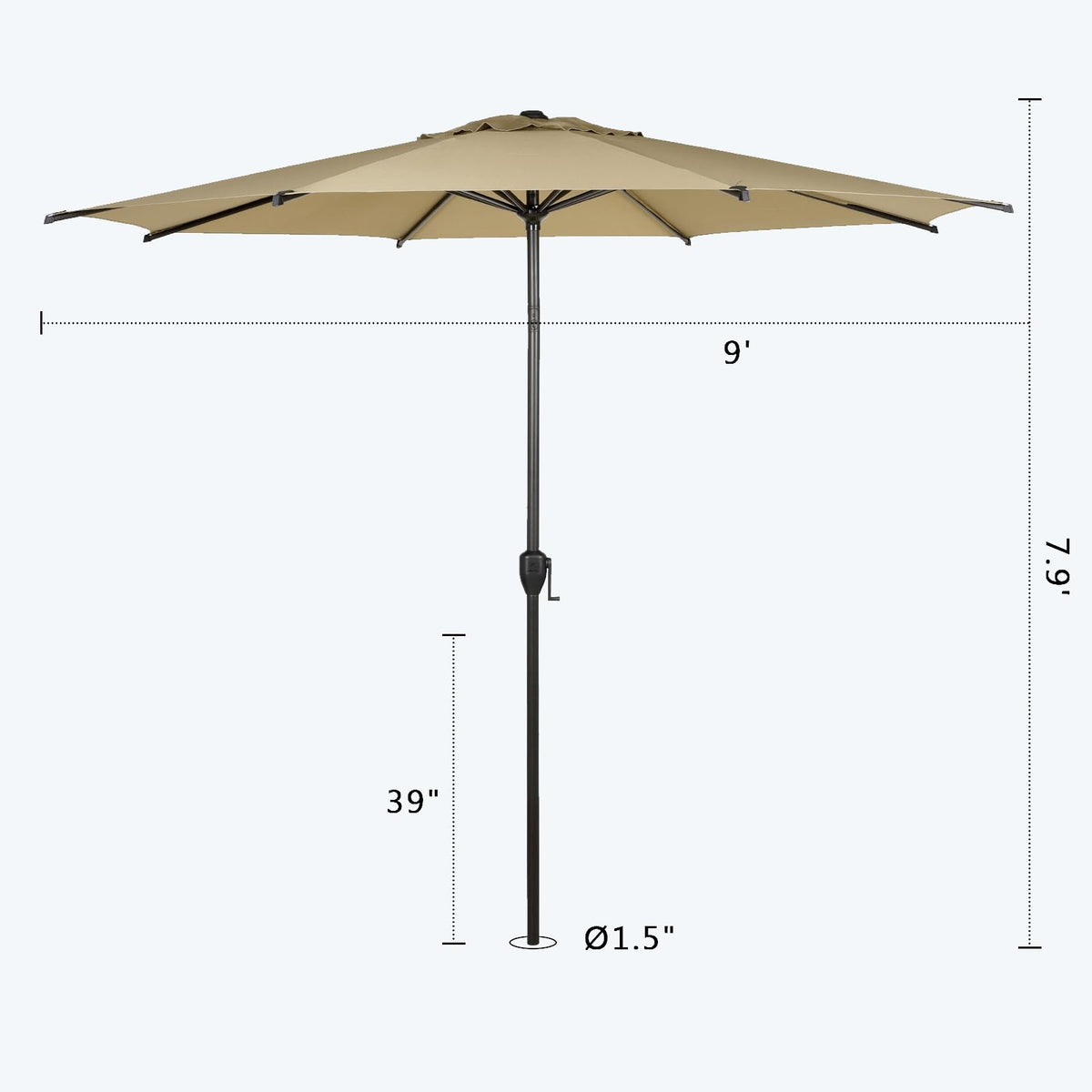 Abba Patio Lyon crank-operation demonstrating easy height adjustments for comfortable shading