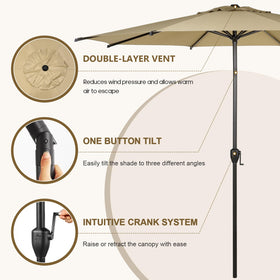Abba Patio Lyon push-button-tilt illustrating quick angle changes for adjustable sun protection