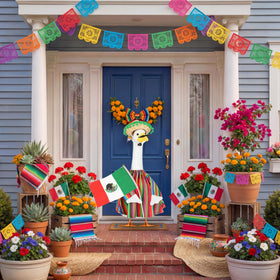Abbylike fiesta mustache brings playful character to garden statues.