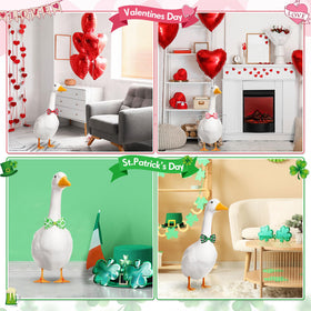 Abbylike Easter goose bow tie boosts porch holiday color