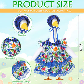 Abbylike floral goose costume fabric closeup shows durable polyurethane for weather-ready display.