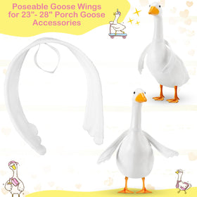 Abbylike wings on a statue demonstrate easy adjustability for different geese