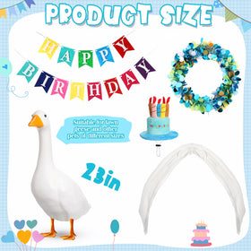 Abbylike Happy Birthday banner on goose adds eye catching decor.
