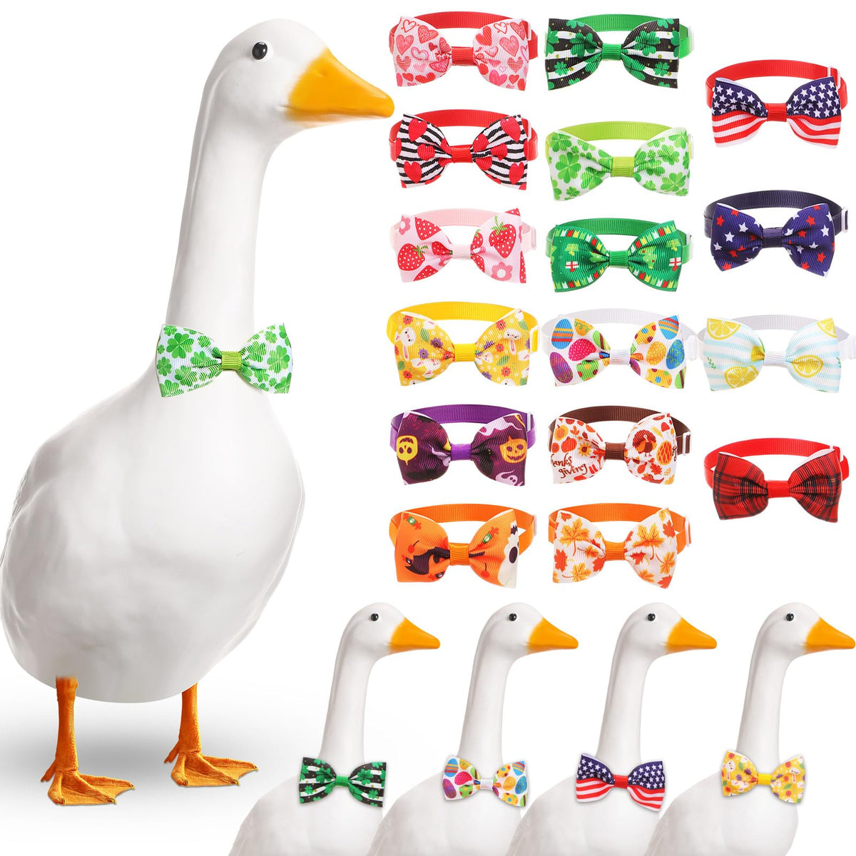 Abbylike holiday goose bow tie set on porch goose for festive decor