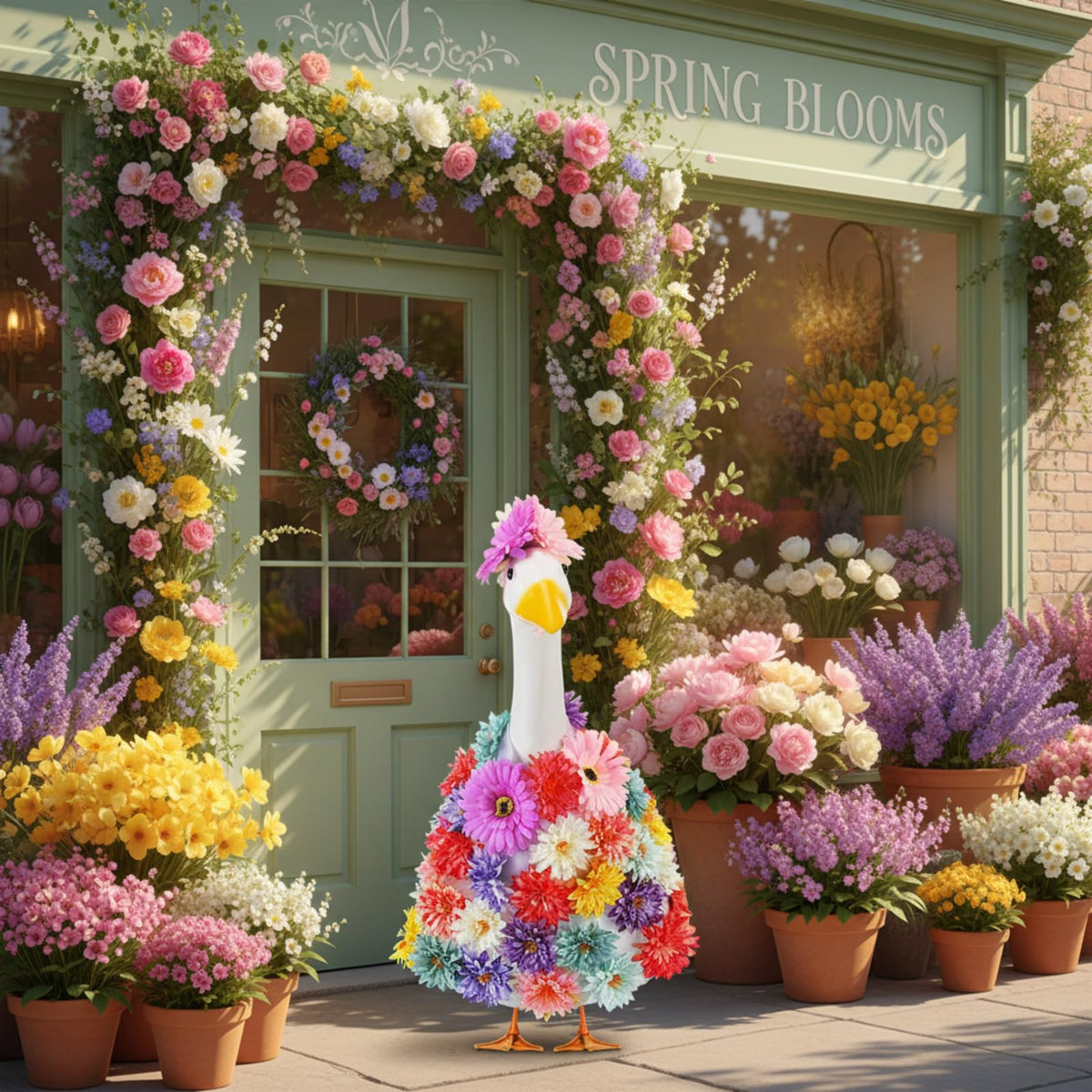 Abbylike enhances living room, bedroom, or office decor with a colorful goose outfit.