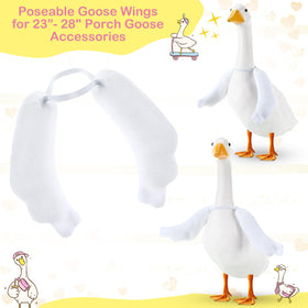 Abbylike plush fabric wings provide durable, adorable detail for garden geese.