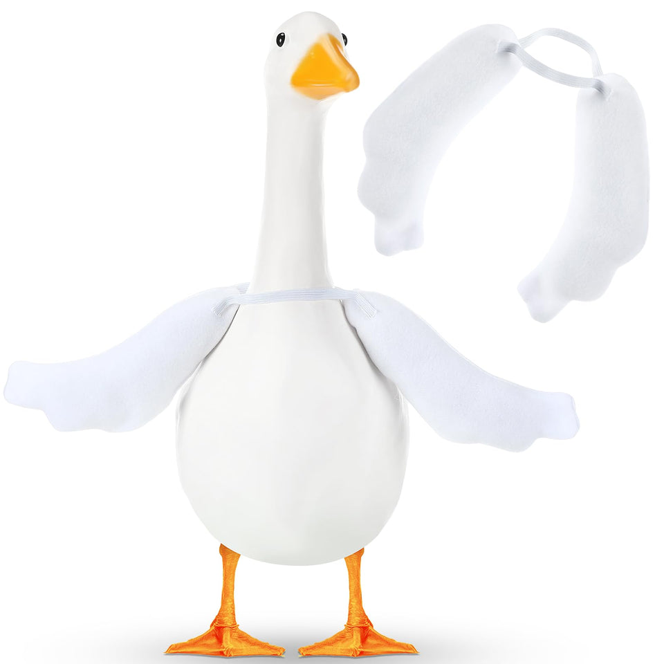 Abbylike poseable goose wings for porch statue, easily attachable to brighten your yard.