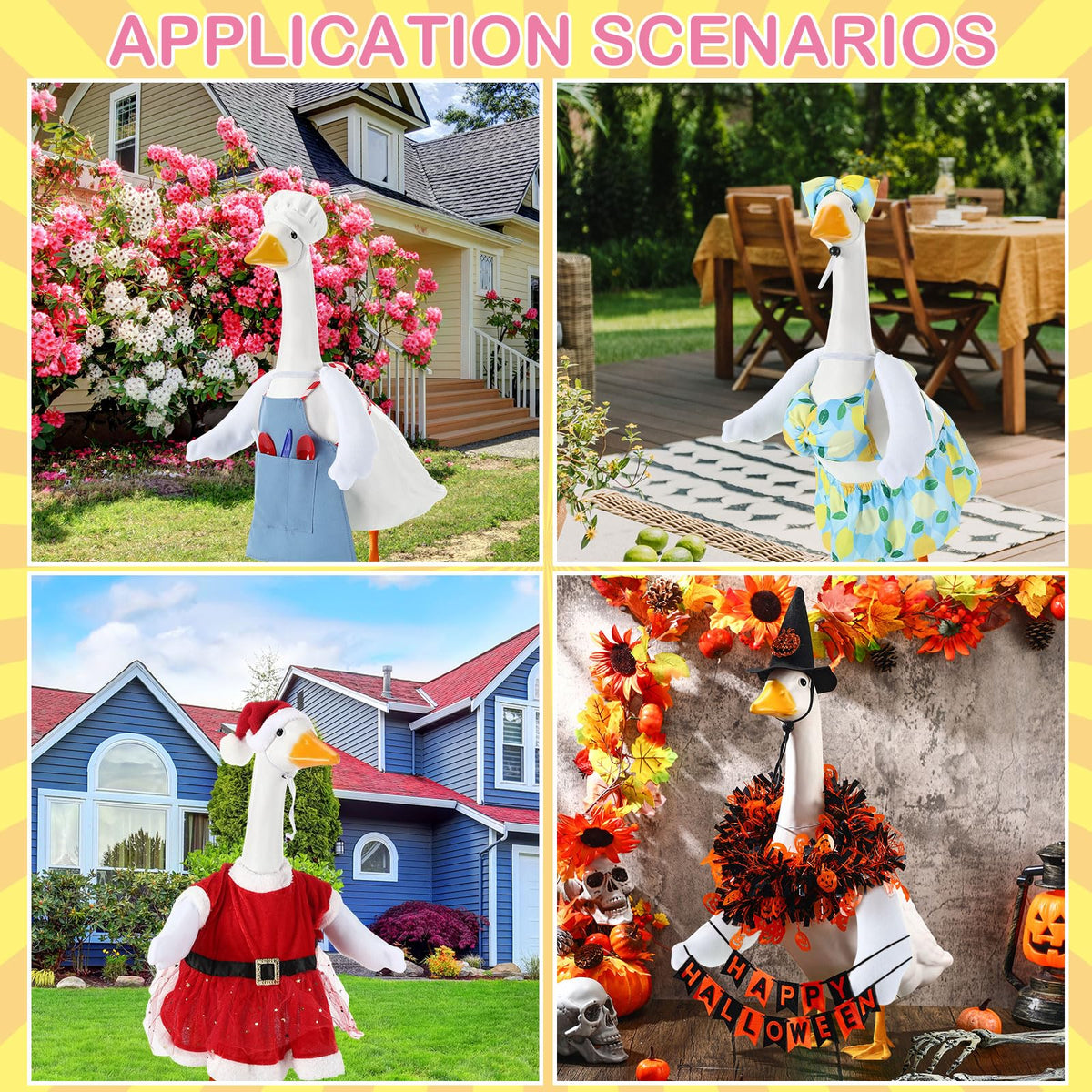 Abbylike universal white wings complement any outfit, expanding dressing options for your courtyard goose.