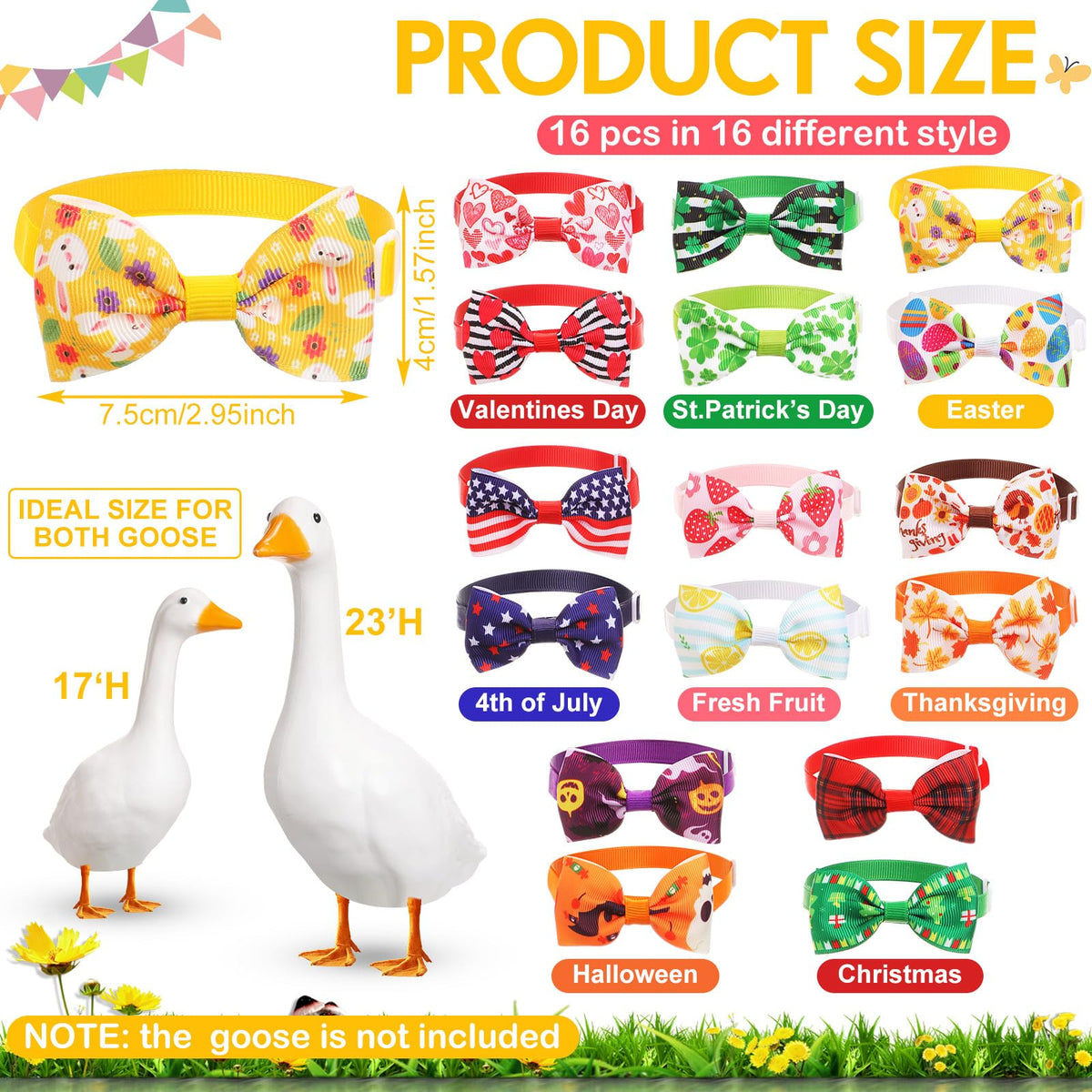 Abbylike Valentines Day goose bow tie brightens curb appeal