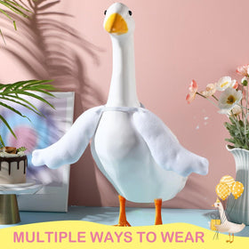 Abbylike white ripple-edged wings add a charming seasonal touch to outdoor geese.