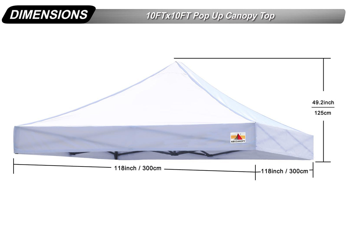 ABCCANOPY replacement top on 10x10 pop-up setup