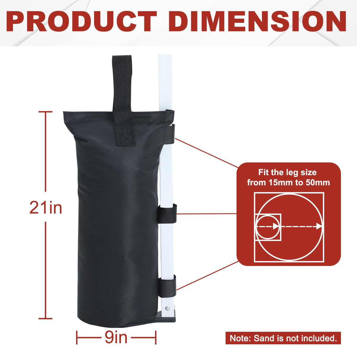 ABCCANOPY 1680D Oxford fabric shows durable, waterproof construction.