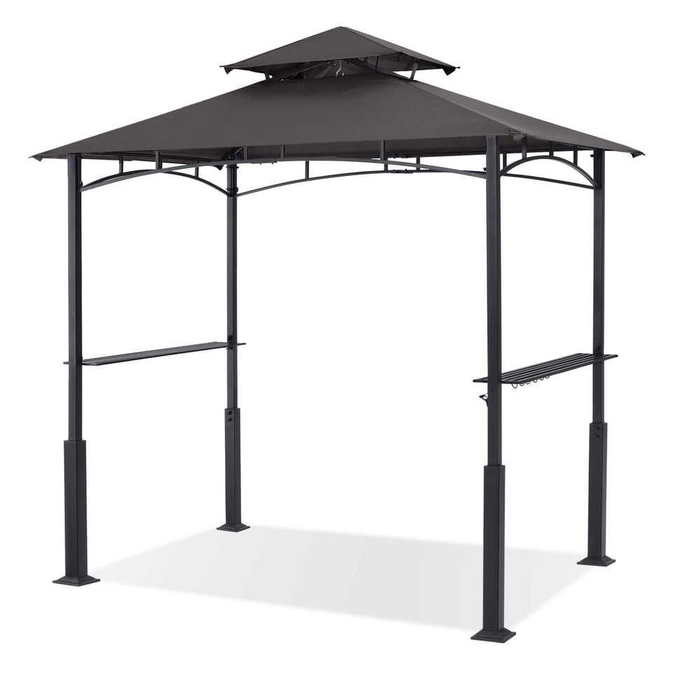 ABCCANOPY 8x5 grill gazebo front view showing shaded grilling area and spacious layout