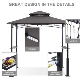 ABCCANOPY 8x5 grill gazebo top with LED lights for evening cooking